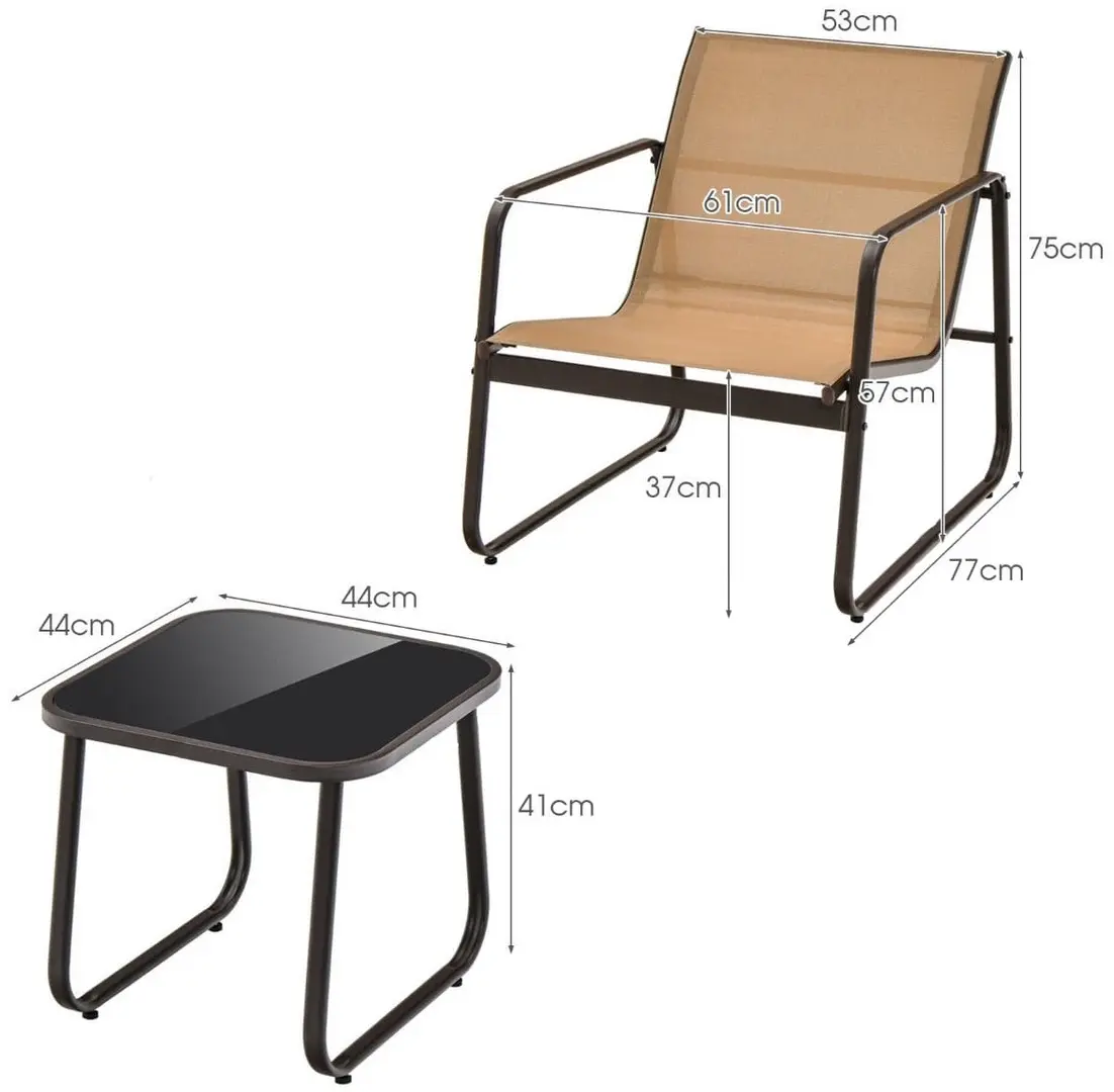 Комплект садовой мебели Costway NP12224CF (Black/Brown) - 4
