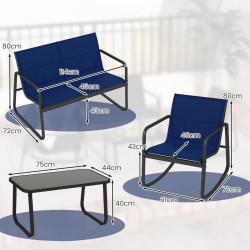 Комплект садовой мебели Costway NP12225NY (Blue) Thumb