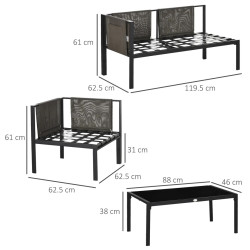 Set mobilier de gradina Outsunny 84G-049V00LG (Light Grey/Black) Thumb