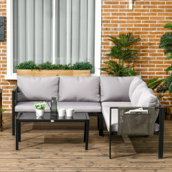 Set mobilier de gradina Outsunny 84G-049V00LG (Light Grey/Black) Thumb