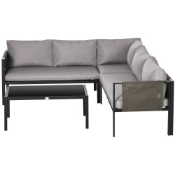Set mobilier de gradina Outsunny 84G-049V00LG (Light Grey/Black) Thumb