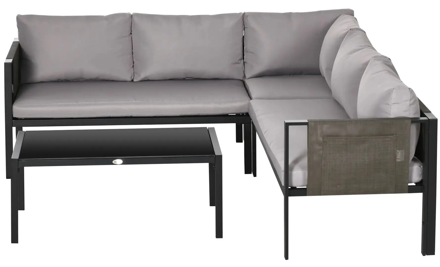 Set mobilier de gradina Outsunny 84G-049V00LG (Light Grey/Black) - 3