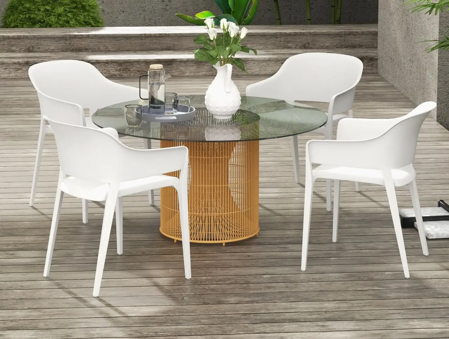 Комплект садовых стульев Outsunny 84G-234V00CW (White) - 8