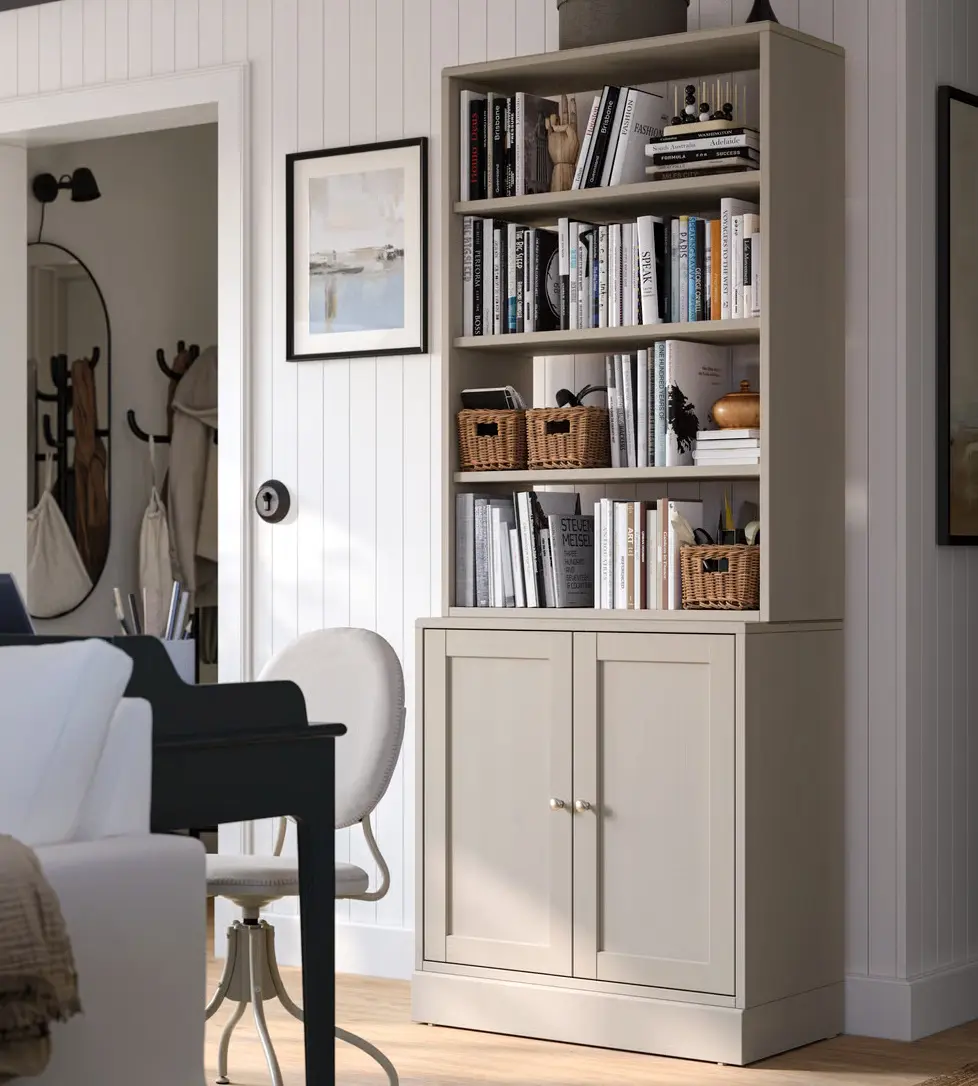 Dulap-etajera Ikea Havsta 81x47x212 (Gri-Bej)