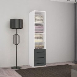 Пенал Mobildor Smart-Home полки/ящики 0.45x0.56x2.0 (White/Anthracite) Thumb