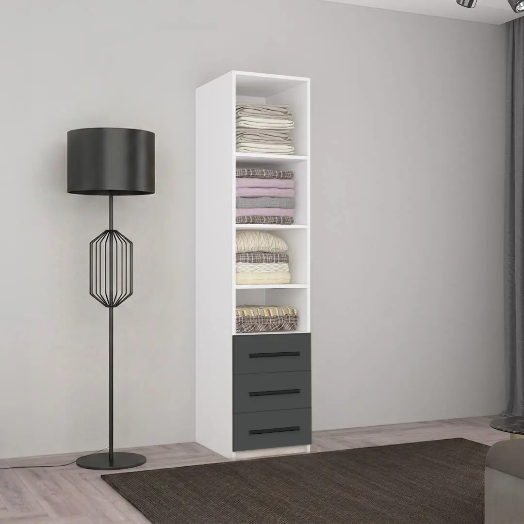 Пенал Mobildor Smart-Home полки/ящики 0.45x0.56x2.0 (White/Anthracite) - 2