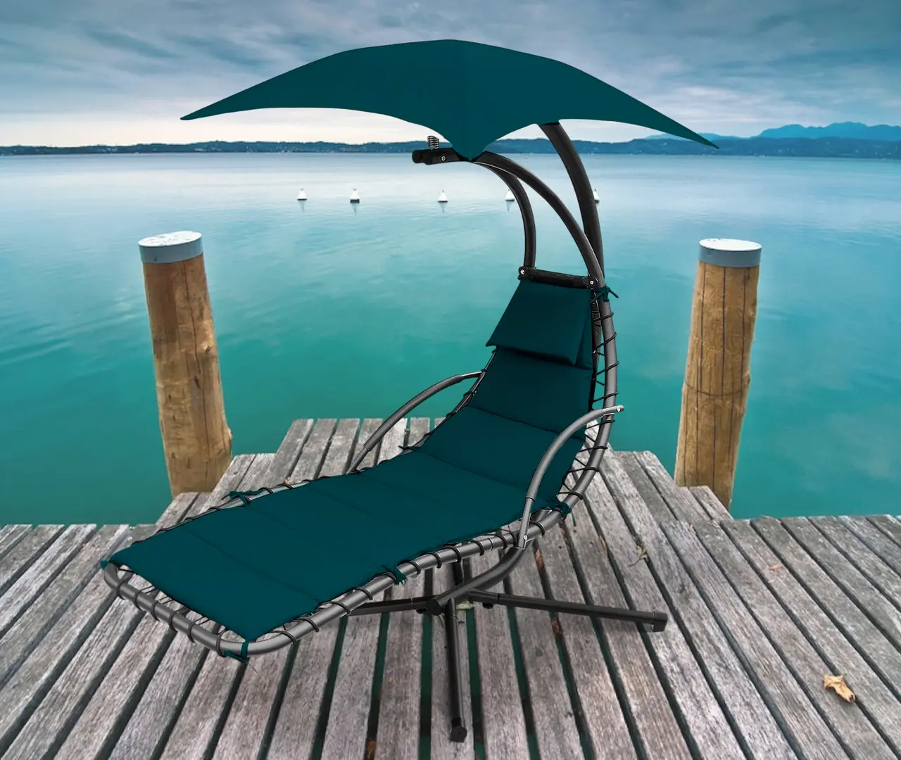 Шезлонг с тентом Saska Garden 1067070 (Turquoise)