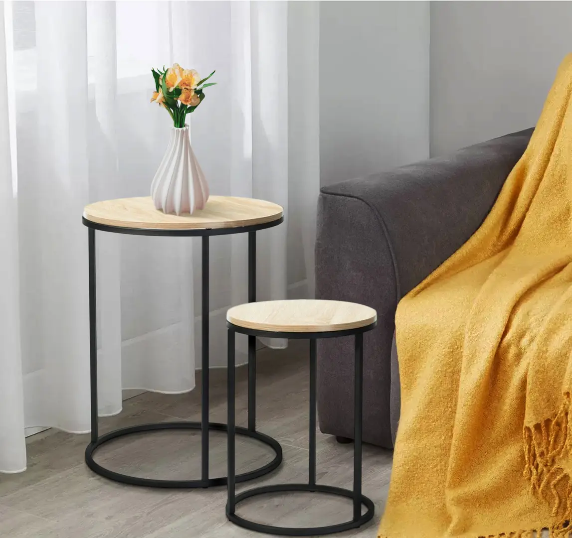 Set masute pentru reviste Excellent Houseware 921671 (Natural/Black)