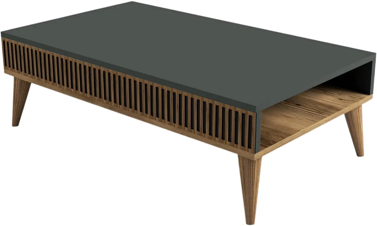 Masa pentru reviste Mirage Meble Milan 105x35x60 (Anthracite/Walnut) - 3