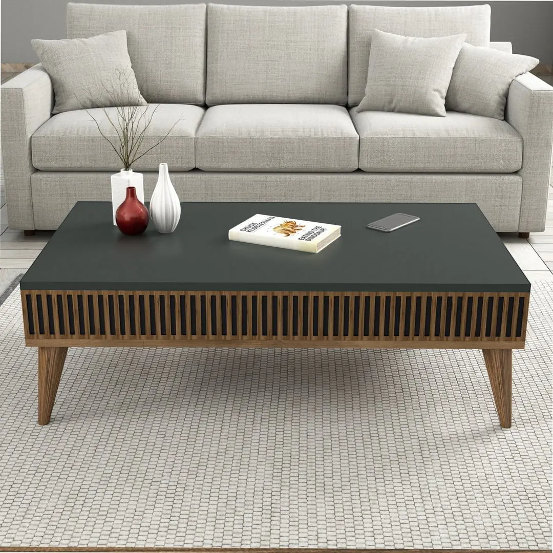 Masa pentru reviste Mirage Meble Milan 105x35x60 (Anthracite/Walnut) - 2