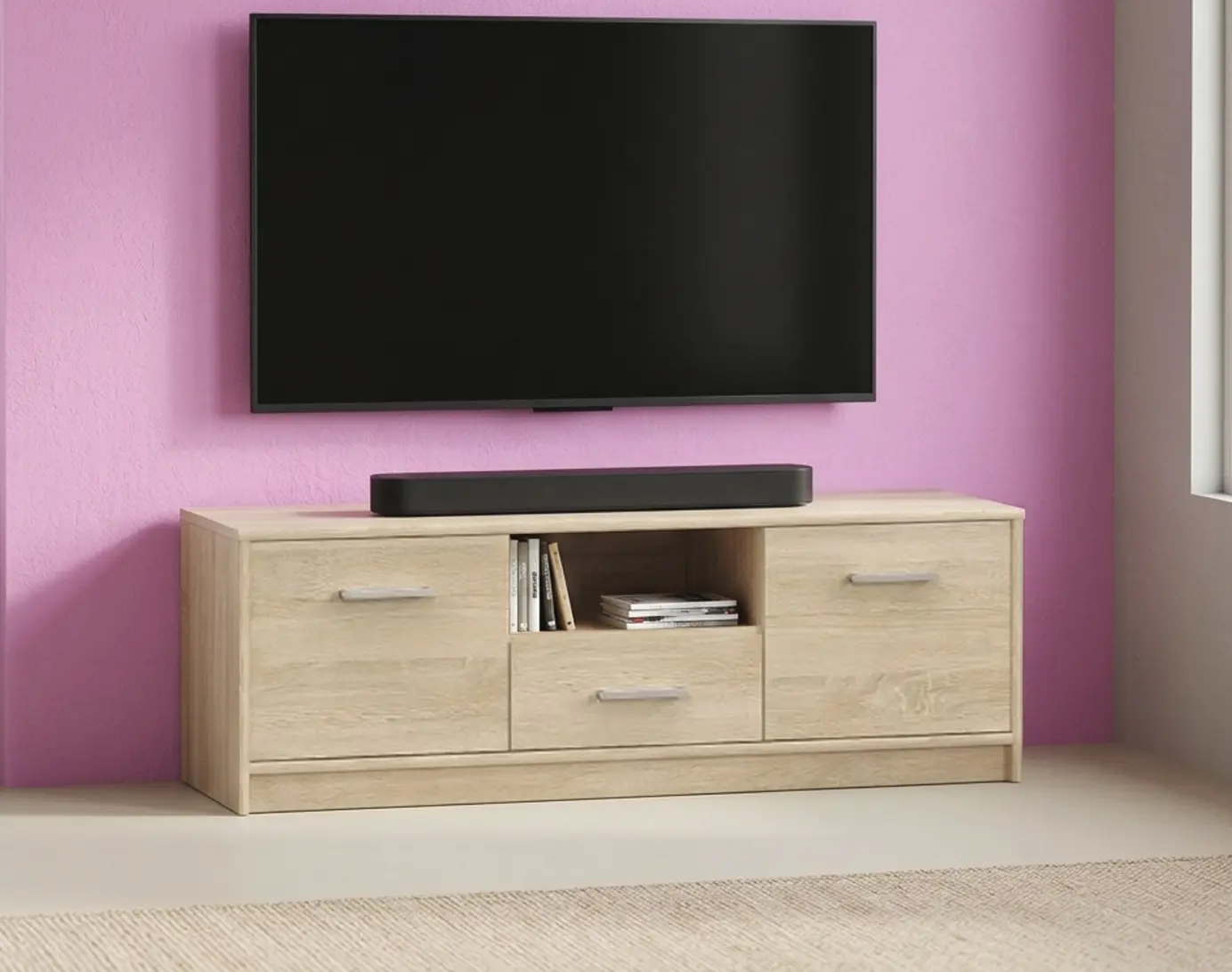 Тумба РТВ Mobhaus Teyo 2D1S (Sonoma Oak)