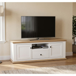 Тумба РТВ Mobhaus Leon MZ15 (White/Grand Oak)