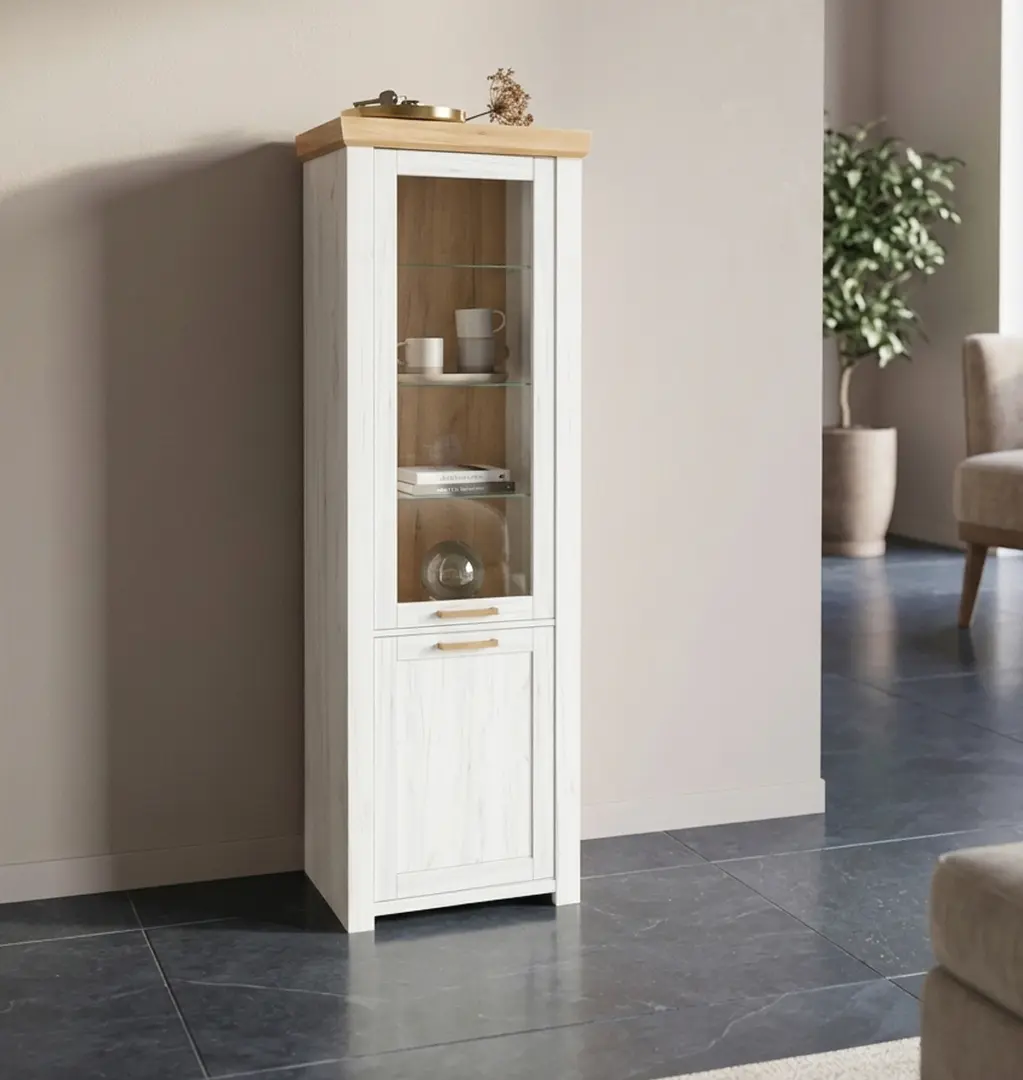 Vitrina Tempo Kondela Sudbury A (Craft Oak Golden/Craft Oak White)