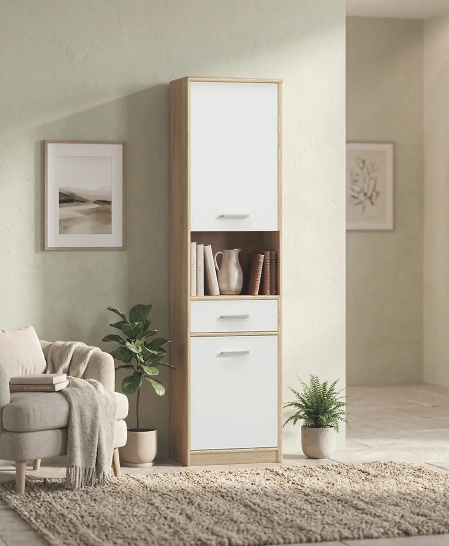 Penal Mobhaus Teyo 2D1S (White/Sonoma Oak)