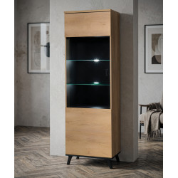 Vitrina Mobhaus Siran Typ 2 (Lefkas Oak/Black) Thumb