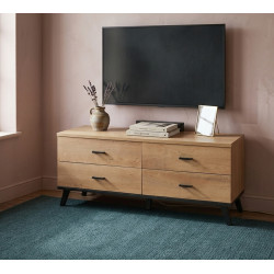 Tumba pentru TV Mobhaus Siran Typ 7 (Lefkas Oak/Black)