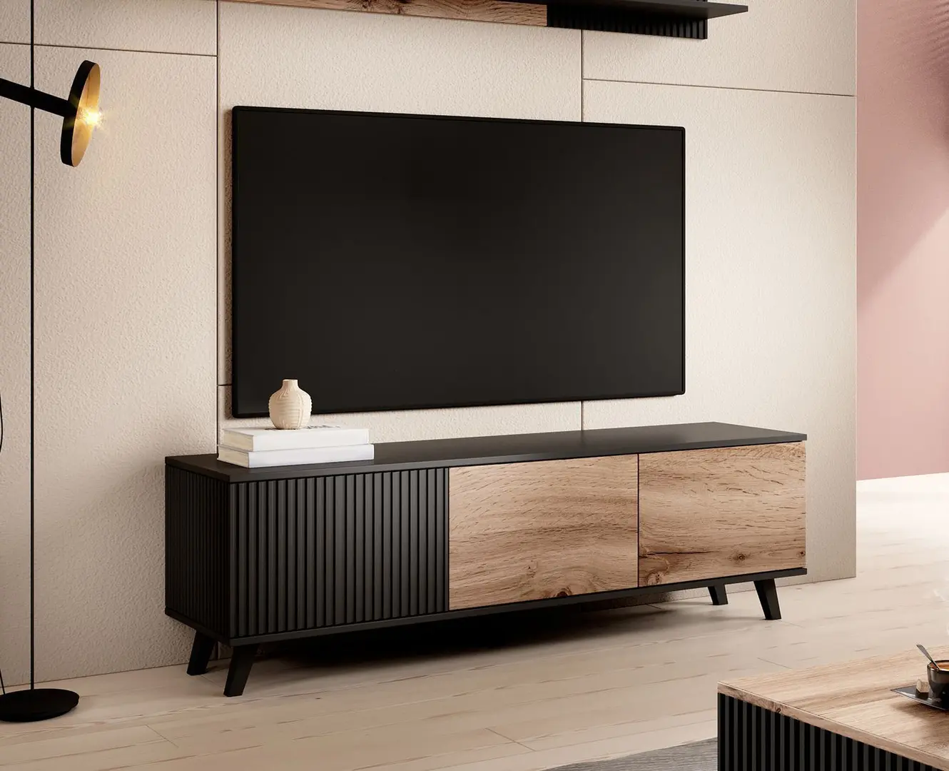 Тумба РТВ Halmar Random RTV-1 (Wotan Oak/Black)