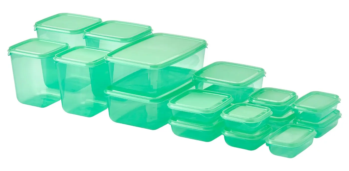 Set caserole Ikea Pruta 17 buc (Verde)