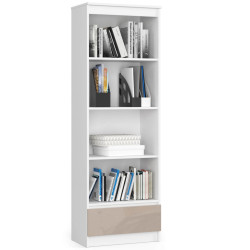 Etajera Akord R60 1SZ4P (White/Cappuccino Gloss) Thumb