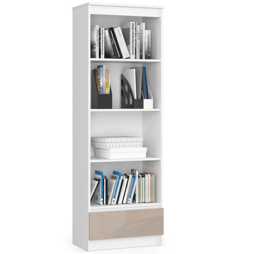 Etajera Akord R60 1SZ4P (White/Cappuccino Gloss) - 2