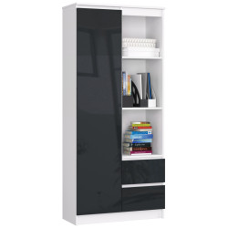 Стеллаж Akord R11 R80 1D2SZ (White/Graphite Gloss) Thumb