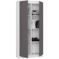 Dulap Akord R80 2D 8P (White/Graphite Grey) Thumb