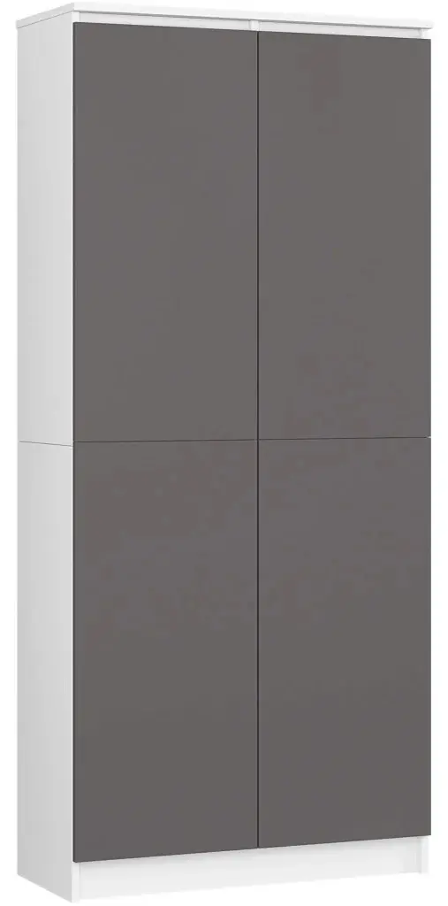 Dulap Akord R80 2D 8P (White/Graphite Grey)