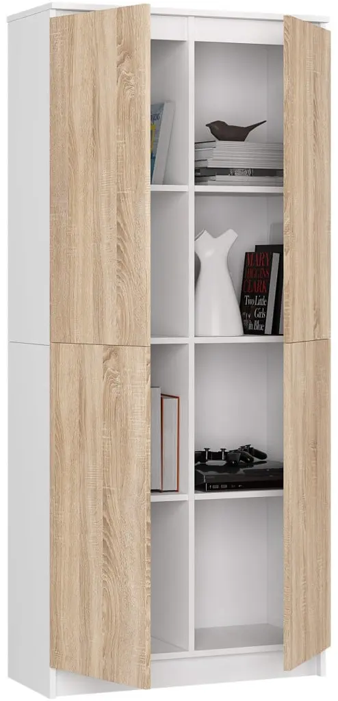 Шкаф Akord R80 2D 8P (White/Sonoma Oak) - 2