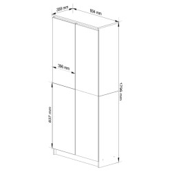 Шкаф Akord R80 2D 8P (White/Sonoma Oak) Thumb