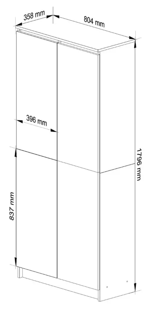 Шкаф Akord R80 2D 8P (White/Sonoma Oak) - 6