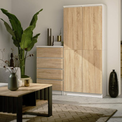 Шкаф Akord R80 2D 8P (White/Sonoma Oak) Thumb