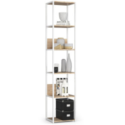 Etajera Akord Loft 40 6P (White/Sonoma Oak) Thumb