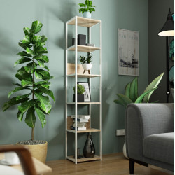 Стеллаж Akord Loft 40 6P (White/Sonoma Oak)