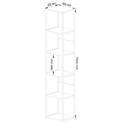 Etajera Akord Loft 40 6P (White/Sonoma Oak) Thumb