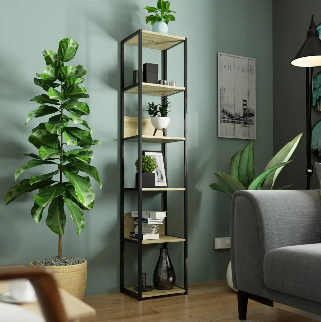 Стеллаж Akord Loft 40 6P (Black/Artisan Oak)