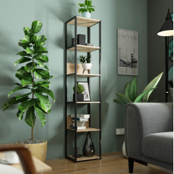 Etajera Akord Loft 40 6P (Black/Sonoma Oak)