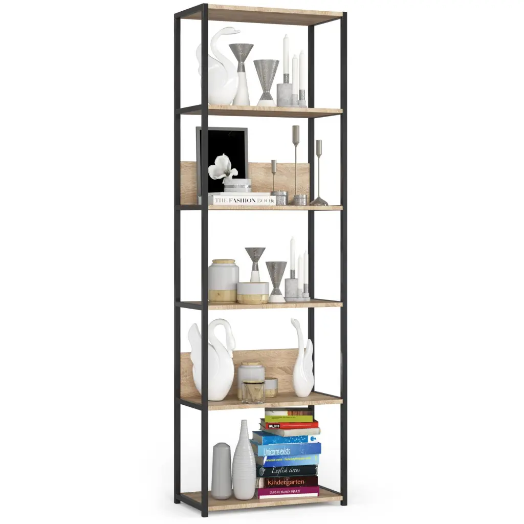 Стеллаж Akord Loft 60 6P (Black/Sonoma Oak) - 3