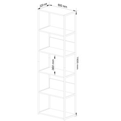 Стеллаж Akord Loft 60 6P (Black/Sonoma Oak) Thumb