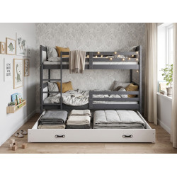 Двухъярусная кровать BMS Group Rico с ящиком 90x190 (Graphite/White) Thumb
