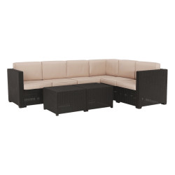 Set mobilier da gradina Tempo Kondela Roden (Brown/Beige) Thumb