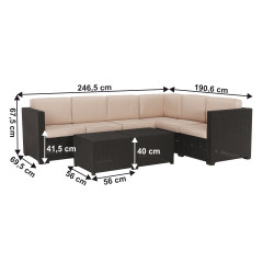 Set mobilier da gradina Tempo Kondela Roden (Brown/Beige) Thumb