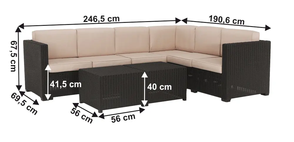 Set mobilier da gradina Tempo Kondela Roden (Brown/Beige) - 8