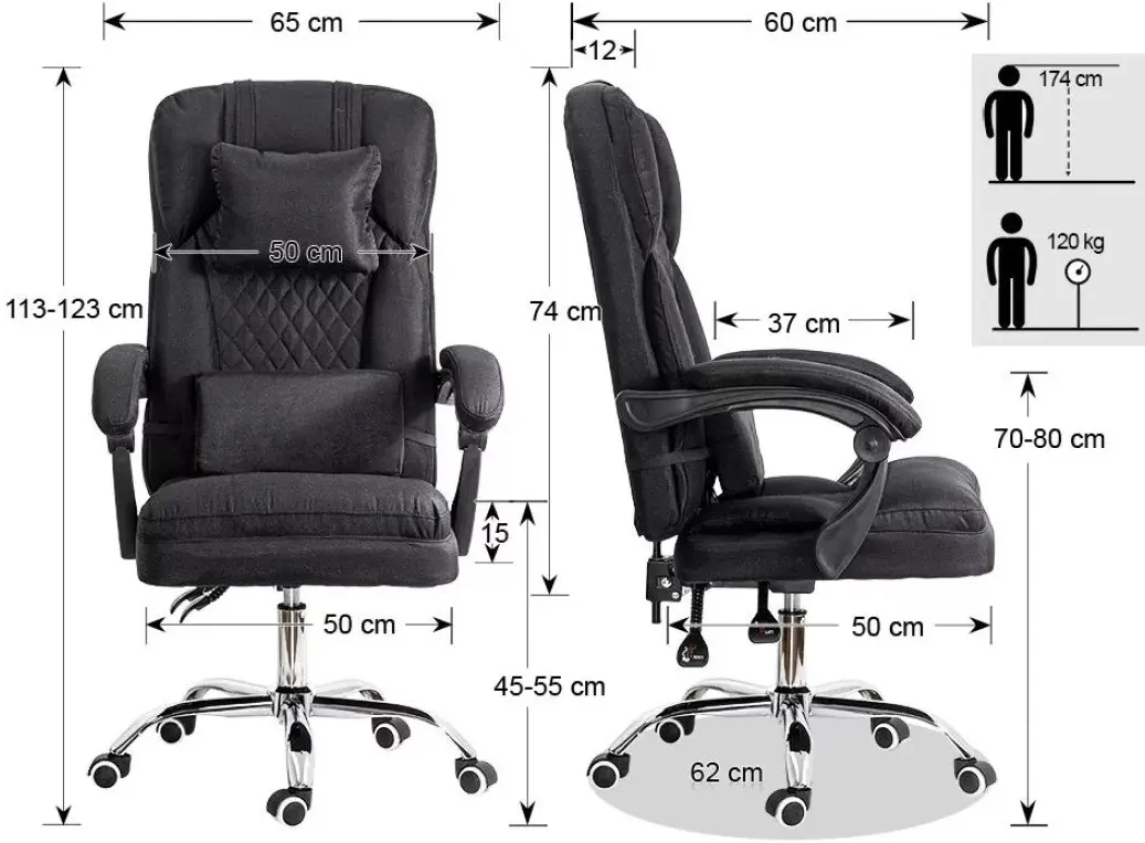 Кресло Prestige Chairs OFF 936 (Black) - 9