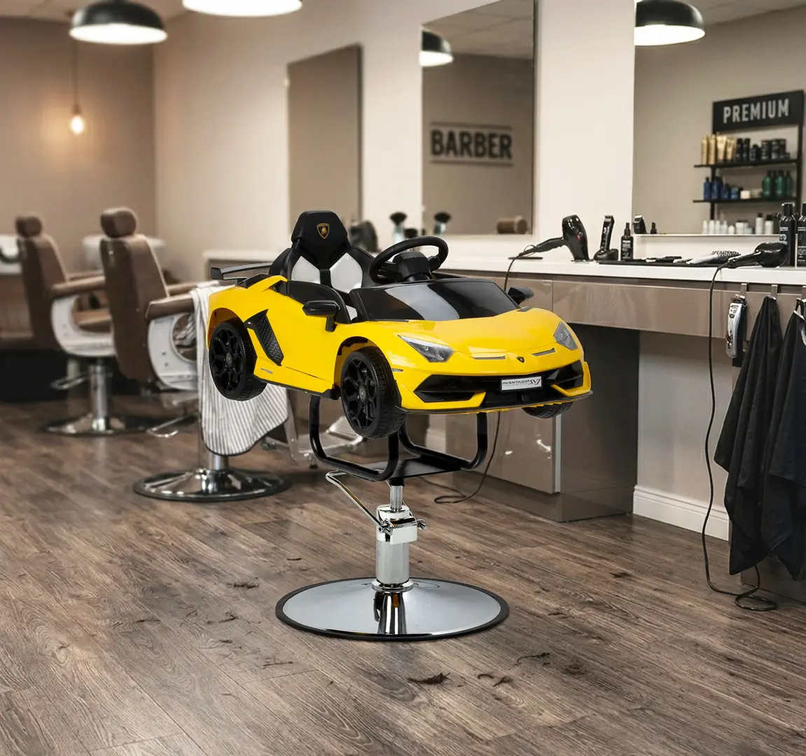 Scaun de frizerie pentru copii Gabbiano Lamborgini 155291 (Yellow)