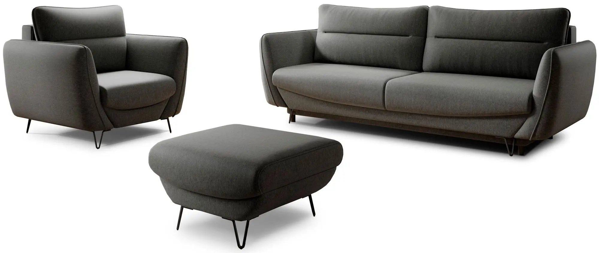 Set de mobila moale Eltap Silva Flores 04 (Gray)