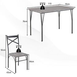 Set de sufragerie Costway KC56555GR 1+4 (Grey/Black) Thumb