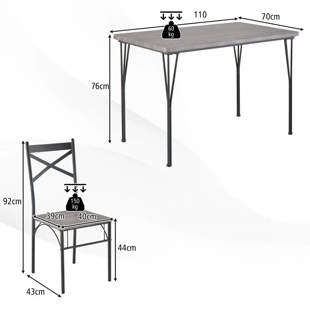Set de sufragerie Costway KC56555GR 1+4 (Grey/Black)