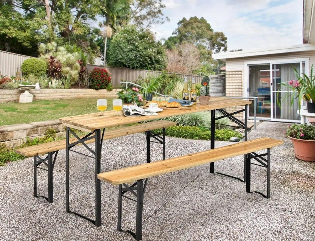 Set mobilier de gradina Costway OP70433 (Natural/Black)