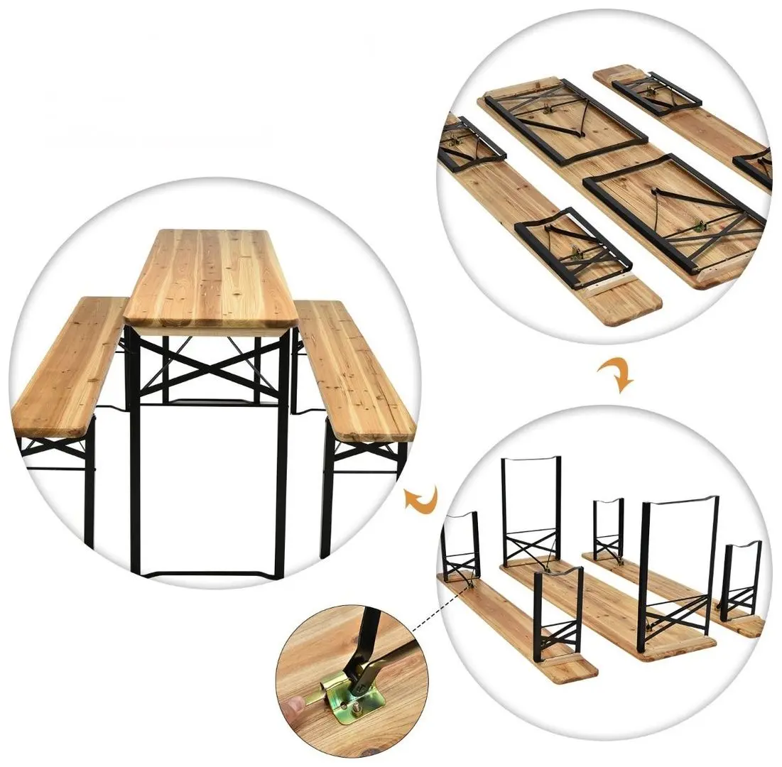 Set mobilier de gradina Costway OP70433 (Natural/Black)