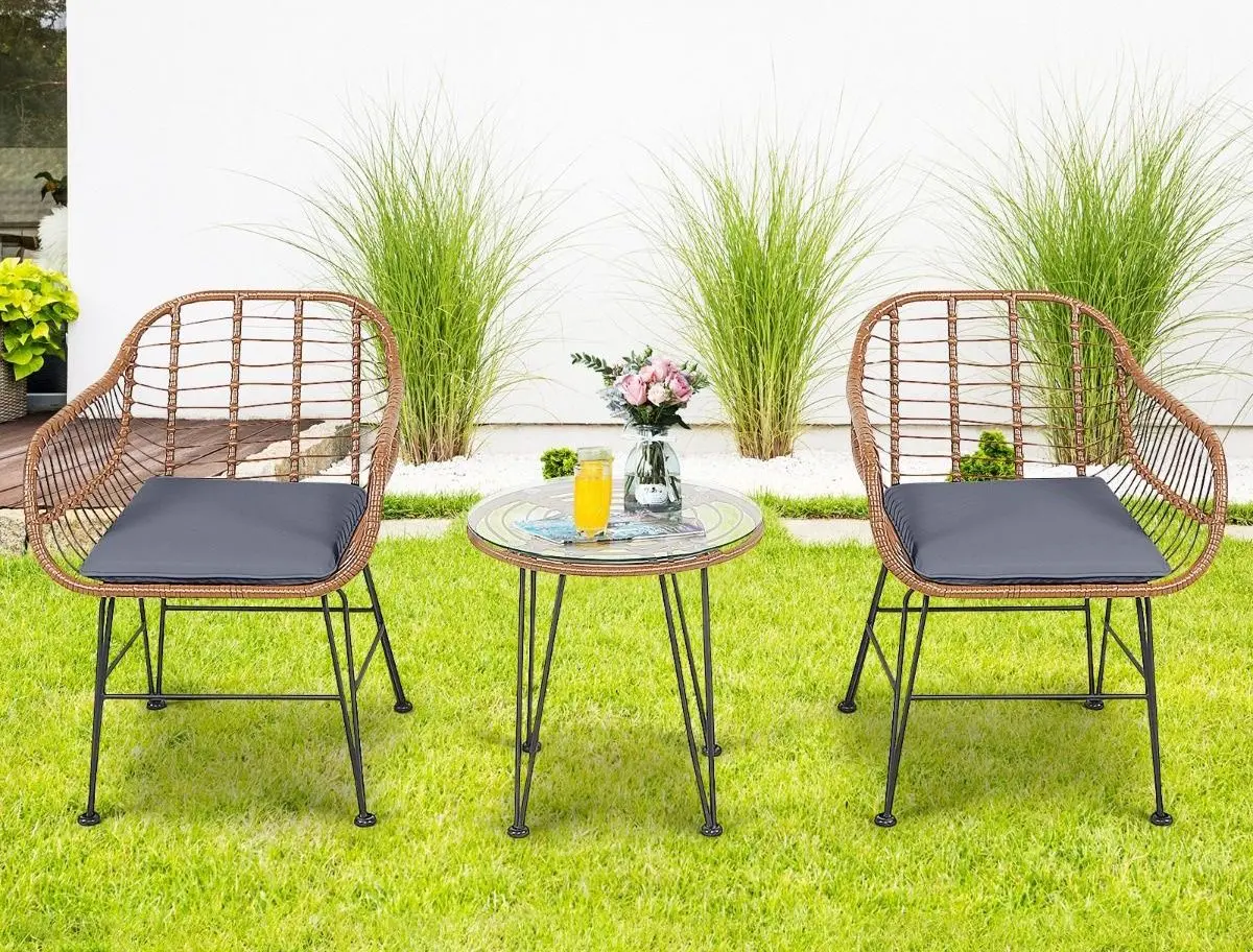 Set mobilier de gradina Costway OP70837GR (Brown/Grey)